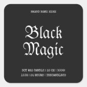 Black Magic Halloween Kaarslabel – Gotisch Vierkante Sticker (Voorkant)