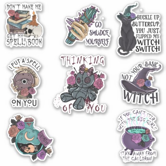 Black Magic Witchcraft Sticker Pack (Voorkant)