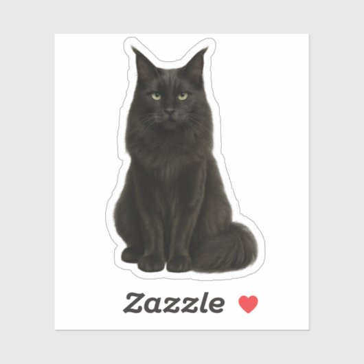 Black Maine Coon Sticker (Vel)