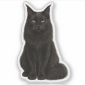 Black Maine Coon Sticker (Voorkant)