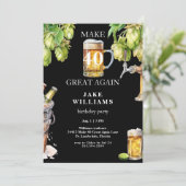 Black Make 40 Great Again Bier Verjaardagsfeestje Kaart (Staand voorkant)