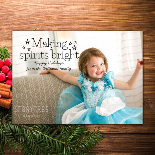 Black Making Spirits Bright Holiday Carte photo