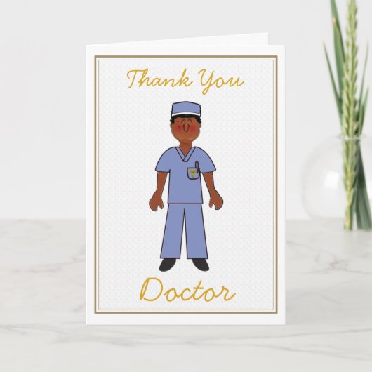 Black Male Doctor Hartelijk dank Bedankkaart (Voorkant)