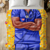 Black Male Nurse Doctor Sherpa Deken