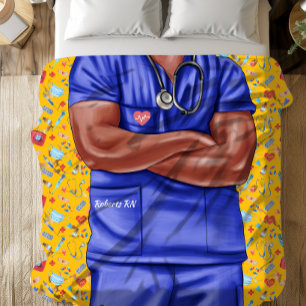 Black Male Nurse Doctor Sherpa Deken