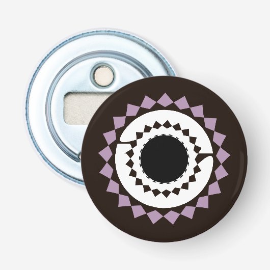 Black Mandala Bottle Open Magnet Button Flesopener (Voorkant)