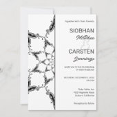 Black Mandala bruiloft uitnodiging (Voorkant)