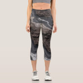 Black Marble Abstract Leggings – yoga pants (Recto)