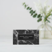 Black Marble Abstract Professional Visitekaartje (Staand voorkant)