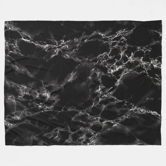 Black Marble Fleece Blanket (Voorkant (Horizontaal))