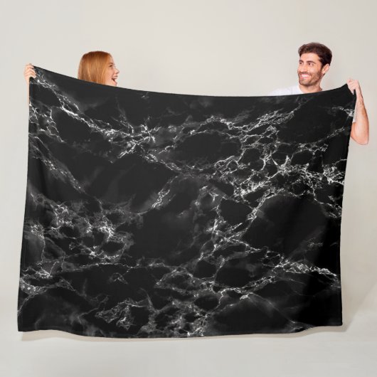 Black Marble Fleece Blanket Deken (In situ)