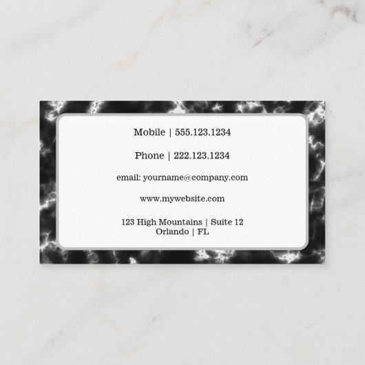 Black Marble Glam Gold & Glitter Visitekaartje (Achterkant)