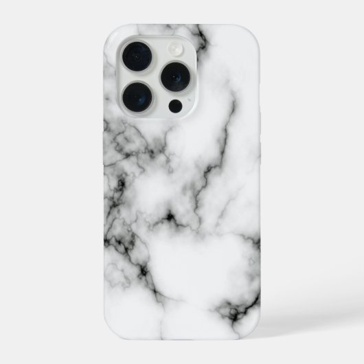 Black Marble Look Design iPhone Case (Verso)