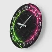 Black Marble Neon Clock Design Grote Klok (Hoek)