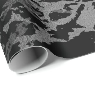 Black Marble Silver Carrara Shiny Deep Grey Cadeaupapier