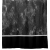 Black Marble Silver Trim-Mannen Douchegordijn (Voorkant)