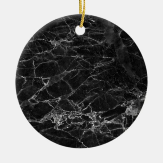 Black Marble Stone Kijk Keramisch Ornament (Voorkant)
