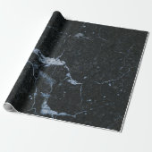 Black Marble Stone Pattern Cadeaupapier (Uitgerold)
