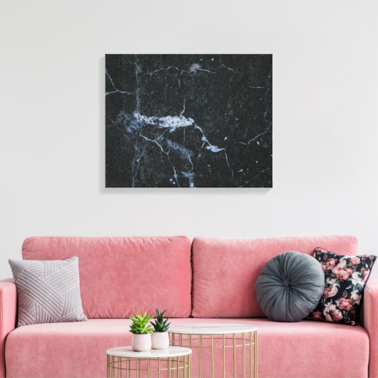 Black Marble Stone Pattern Canvas Afdruk (Insitu (Woonkamer))