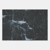 Black Marble Stone Pattern Inpakpapier Vel (Voorkant 3)
