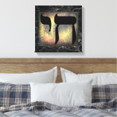 Black Marbles Texture Chai Symbol Wall Art Canvas Afdruk (Insitu (Slaapkamer))