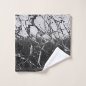 Black & Marbre blanc Moderne Glam tendance (Gant de toilette)