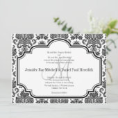 Black Mariage damassé Invitations Monogramme M (Debout devant)
