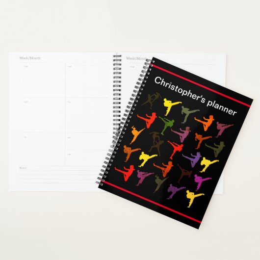 Black Martial Arts Karate Kind Kicks Terug naar Sc Planner (Display)