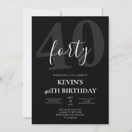 Black Masculine 40th Milestone Birthday Kaart