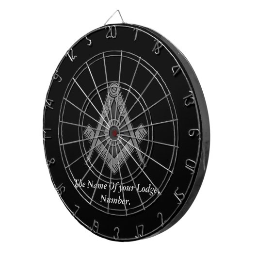 Black Masonic Master Mason Vrijmetselaar Kompas Dartbord (Voorkant Rechts)