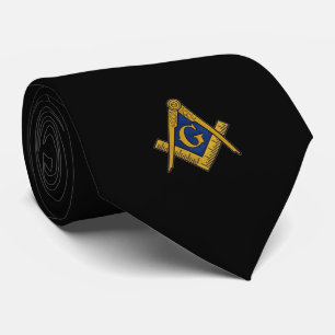 Black Masonic Vrijmetselaar Master Stropdas