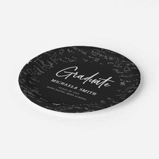Black Mathematics High School Afstuderen Papieren Bordje (Gekanteld)