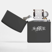 Black Matte persoonlijke Zippo® Lighter (Geopend)