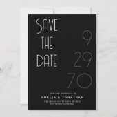 Black Matte Simple Minimal Wedding Save The Date (Voorkant)