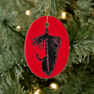 Black "Matuka" wimpel kerstversiering Keramisch Ornament
