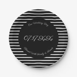 Black Medallion Accent met Typografie Papieren Bordje