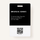 Black Medewerker Foto ID QR Code Bedrijfsbeveiligi Badge (Achterkant)