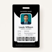 Black |  medewerker ID Bedrijfsbeveiliging Badge (Voorkant)