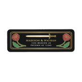 Black Medieval Fantasy Gold Sword Wedding Label (Voorkant)