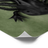 Black Melanoid Axolotl Art Poster (Hoek)