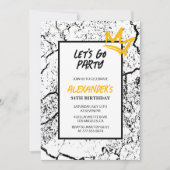 Black Men 34e anniversaire invitation Grunge (Devant)