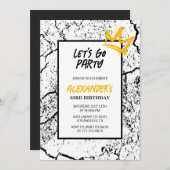 Black Men 63e anniversaire invitation Grunge (Devant / Derrière)