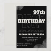 Black Men 97e anniversaire invitations à la fête (Devant / Derrière)