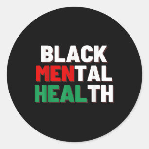 Black Mental Health S Ronde Sticker
