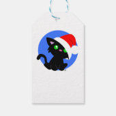 Black Meowy kerstKat Gift Labels Cadeaulabel (Achterkant)