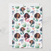 Black Mermaid Birthday Invitation in White (Dos)