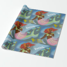 Black Mermaid Personalized Name Pattern