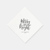 Black Merry & Bright Kerstparty Napkins Servet (Hoek)