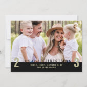 Black Merry Christmas Simple 2023 Foto Kaart (Voorkant)