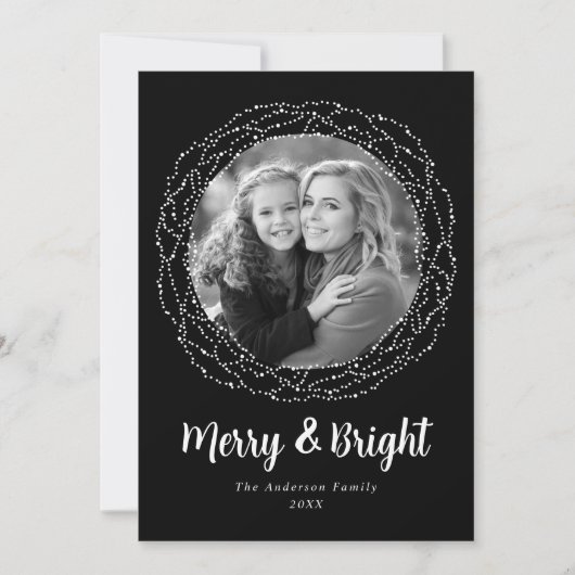 Black Merry en Bright Photo Feestdagenkaart (Voorkant)